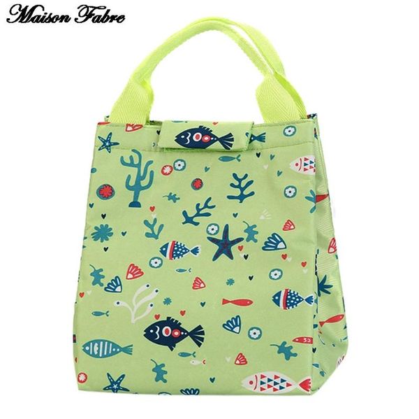 

maison fabre waterproof oxford tote lunch bag large capacity thermal picnic lunch bags for women kid men cooler box, Blue;pink