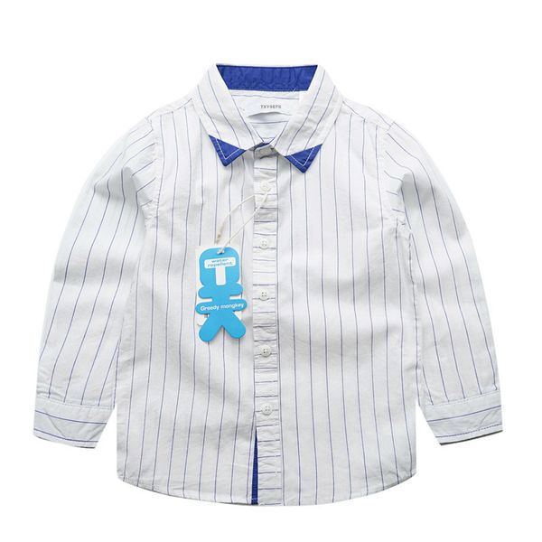 

square collar striped boy shirt 2020 spring child long sleeved shirt