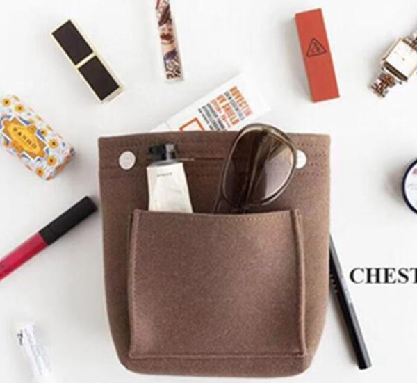 

dhl100pcs cosmetic bag women felt open min travel storage bag mix color