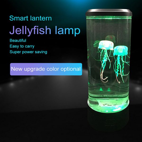 

led tower jellyfish lamp night light change bedside lamp usb super power saving aquarium home decoration lamp
