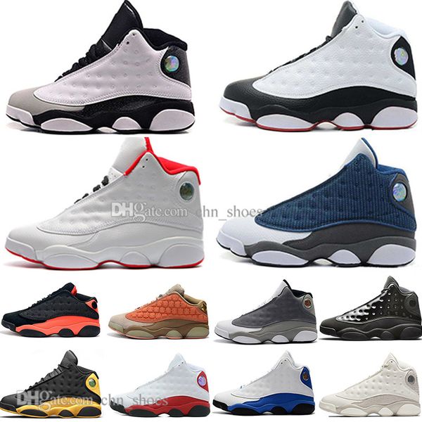 

wholesale 13 13s cap and gown terracotta blush mens basketball shoes chicago black infrared flints bred men sport sneakers designer eur36-47