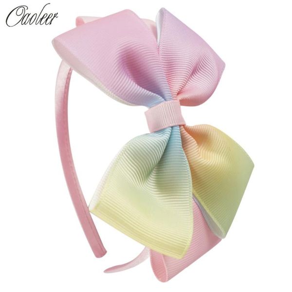 

hair accessories 6pcs/lot 4inch rainbow hairbands boutique colorful ribbon hairband handmade headband for girls kids, Slivery;white