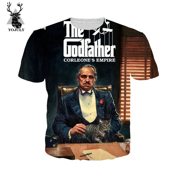 

film godfather t shirt fashion funny men's cosy t-shirts 3d print harajuku tees hip hop o-neck short sleeve streetwear a502, White;black