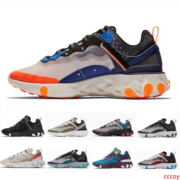 

2019 new undercpver x upcoming react element 87 men runing shoes blue chill solar bule anthracite black sport designer sneakers 36-45