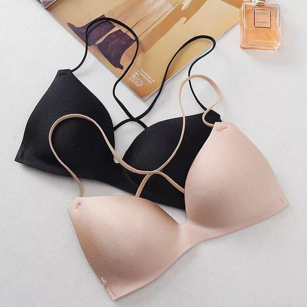 

women underwears push up bra design simple black seamless bra women fashion soft silicon bra feamale lingerie, Red;black