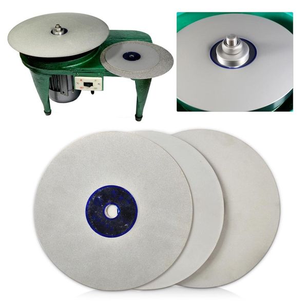 

letaosk 6" lapidary grinding polishing wheel disk grit 500/1200/3000 diamond coated flat lap tool