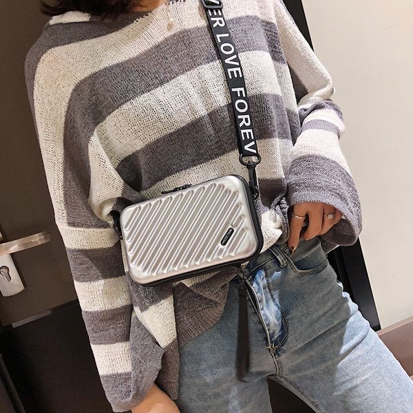 

mini stripe women handbag female solid color crossbody bag shoulder bags small trunk shape clutch small square bags