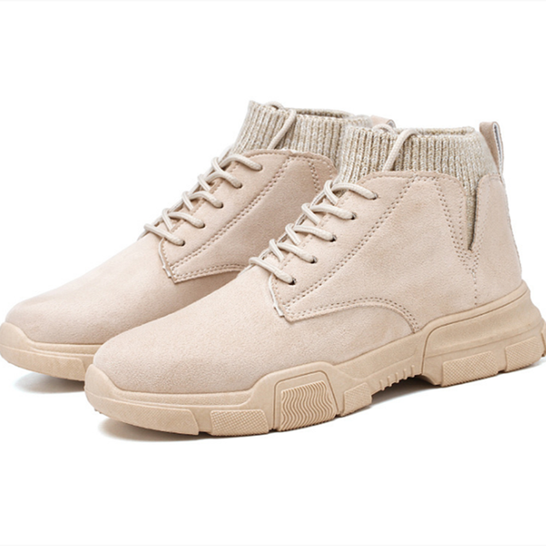 

boots for men autumn/winter 2019 new style with fleece middle and high boots for men's non-slip socks men's casua, Black