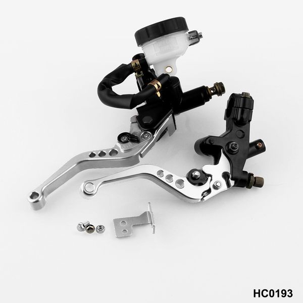

2pcs universal hand brake for motorcycle cnc brake pump adjustable horn clutch motorcycle hydraulic clutch handbrake gold green