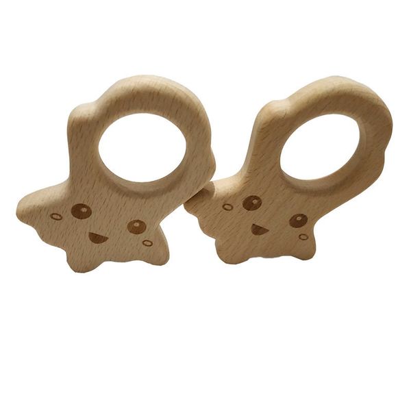 

200pcs бук деревянной octopus прорезыватель неполного wood животное food grade детского вуд кольцо прорезыватель diy nursing ожерелье подвес