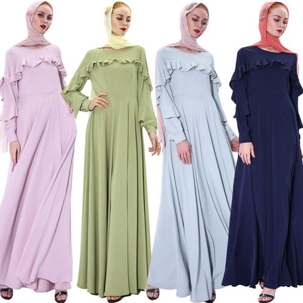 

ethnic clothing vestidos big swing muslim wear dress for ramadan islamic elegant kaftan dresses long sleeve maxi, Red