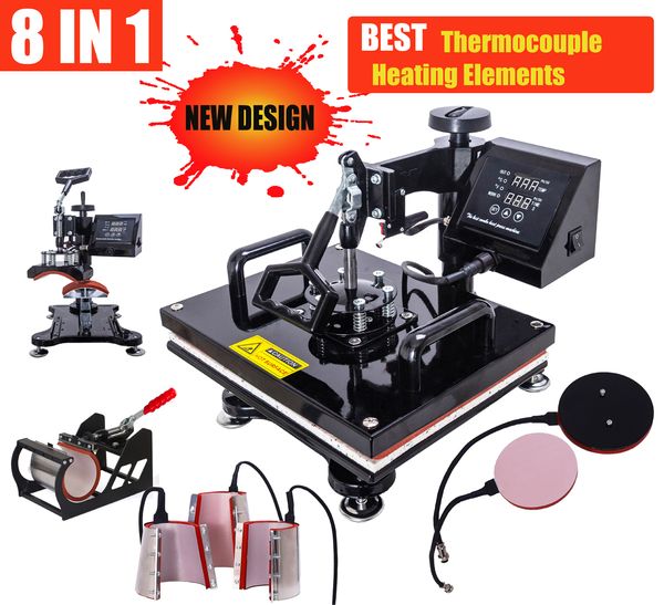 

advanced new design 4,5,6,7,8,9 in 1 tshirt/mug/cap/plate combo heat press machine,heat press,sublimation machine,heat transfer machine