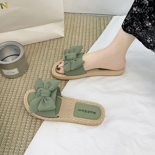 

flat shoes female butterfly-knot womens slippers outdoor slides platform pantofle summer woman fashion soft 2020 beach, Black