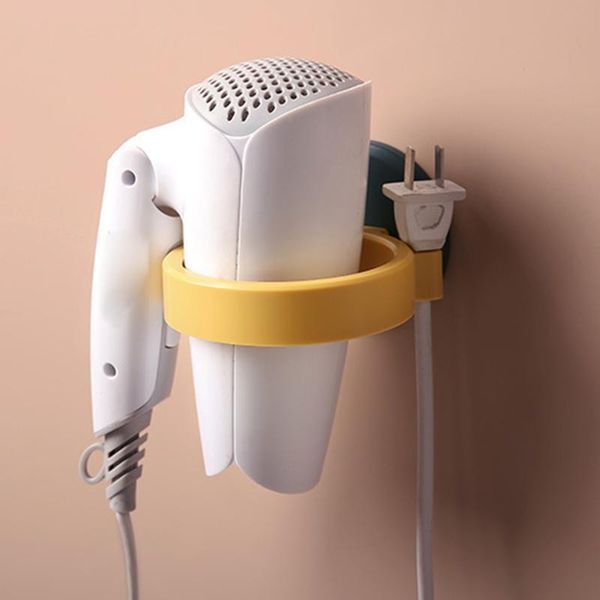 

abs practical wall-mounted hair dryer holder bathroom storage shelf durable no punching washroom hairdryer organizer rack
