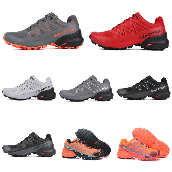 

solamon speedcross 5 4 iv cs mens women running shoes mens trainers waterproof athletic sports sneakers jogging hiking 7-11.5, White;red