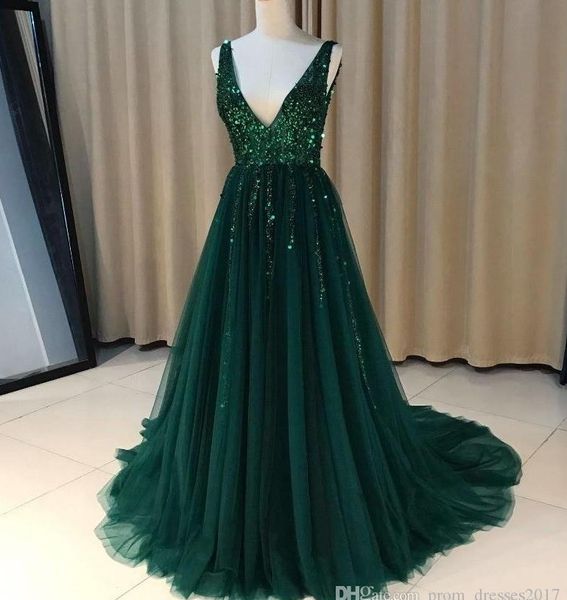 

v-neck a-line long evening dresses seqin beaded zipper back formal evening gowns plus size prom dresses vestido de noche, Black;red