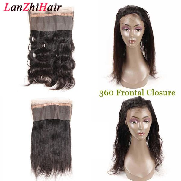 

бразильский индийский перуанский девы волос объемная волна straight 360 lace фронтальная человеческих волос natural black 360 кружева фронта