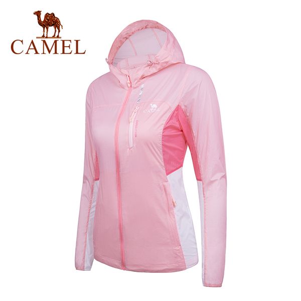 

camel new women outdoor skin coat ultra-thin breathable quick dry skin clothing waterproof anti-uv sports hiking jacket, Blue;black