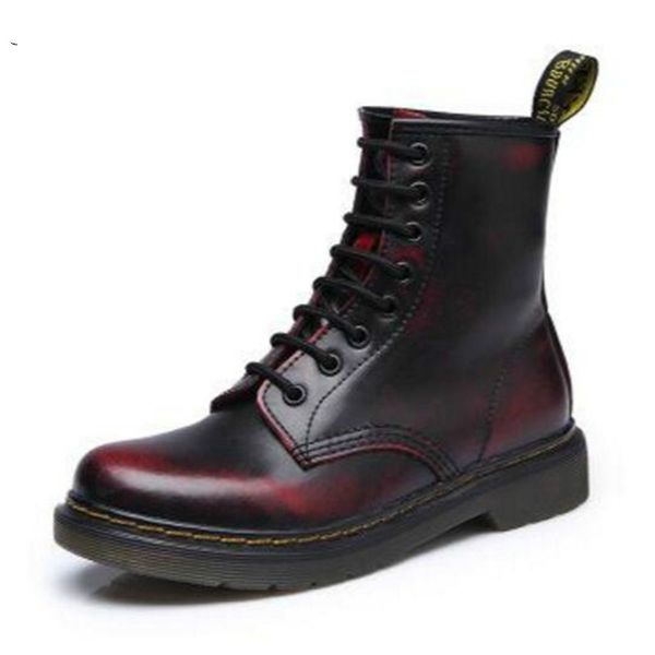 

2018 genuine leather women boots dr martin boots shoes high motorcycle autumn winter shoes women snow boots, Black