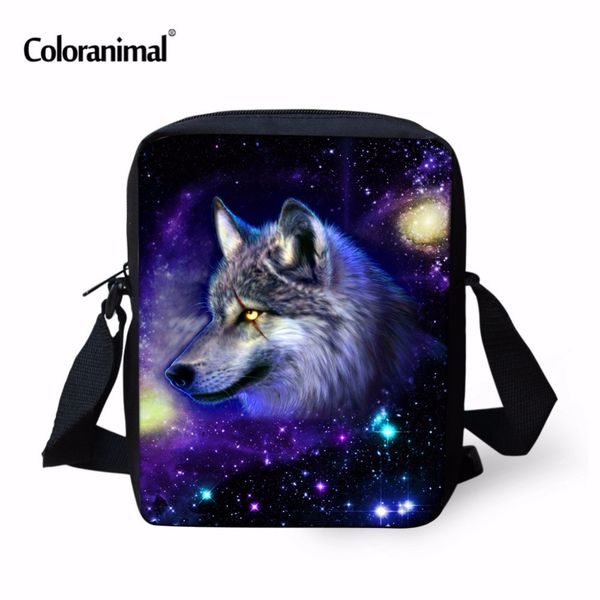 

coloranimal messenger bags for women galaxy space wolf owl bags luxury designer women crossbody bolsas shoulder bag handbag