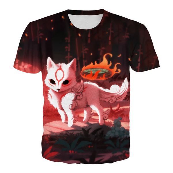 

летняя одежда 2020 новый стиль властная личность wolf собака 3d цифровая печать верхней европе и тенденция соединенных штатов с короткими ру, White;black