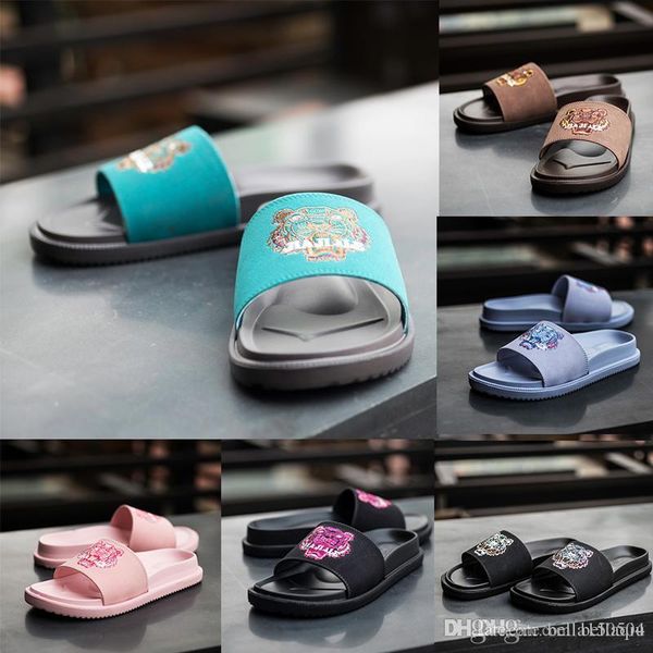 

2018 дизайнерские сандалии мужская и женская мода причинные тапочки мальчики девочки тигровые горки сандалии унисекс открытый пляжные шлепанцы ЛУЧШЕЕ КАЧЕСТВО