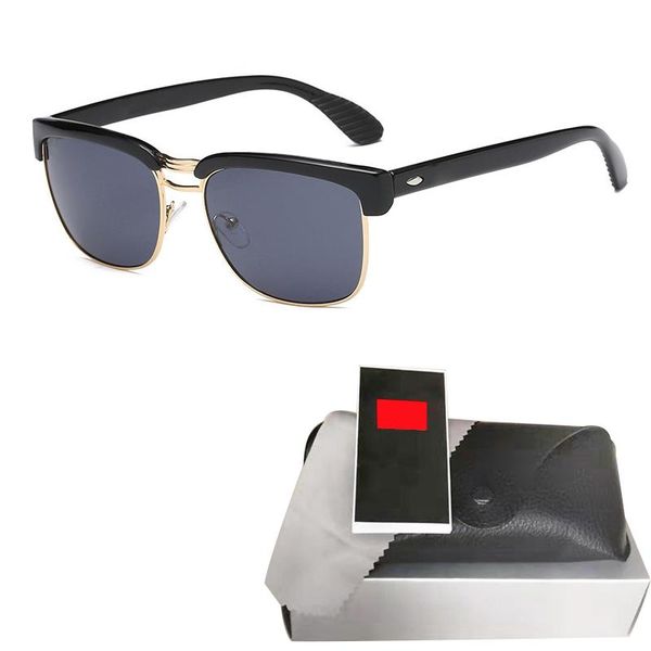 

vintage semi-rimless brand designer sunglasses women/men uv400 classic oculos de sol gafas retro sun glasses with box and case, White;black