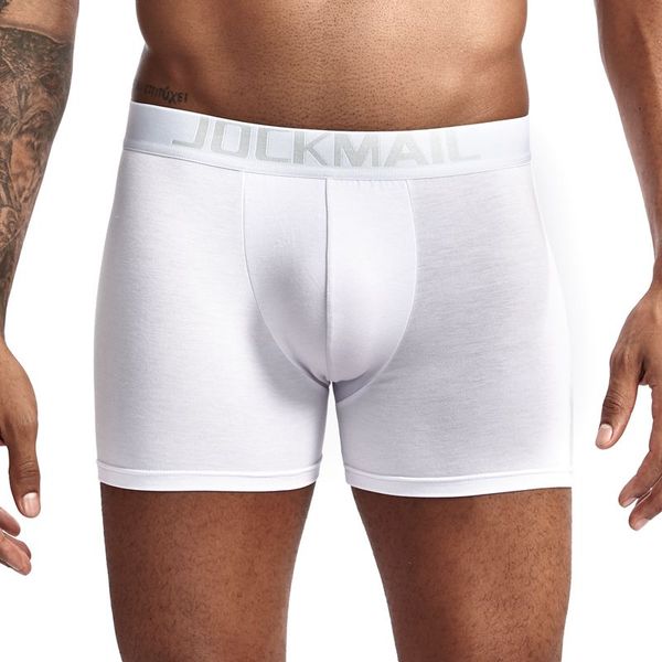 

jockmail men's underwear black/white lengthened style push the cups buttocks increase boxer briefs pure cotton is soft and comfortable