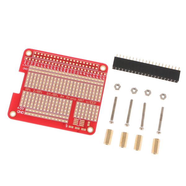 

prototype shield - prototype hat - prototype hat shield for raspberry pi 2/b +/a+ (prototype board - red