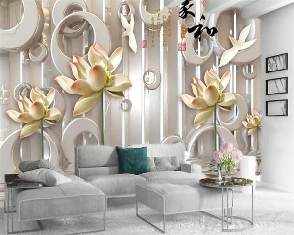 

wallpapers 3d mural wallpaper delicate lotus swan lake customize your favorite atmospheric interior decoration