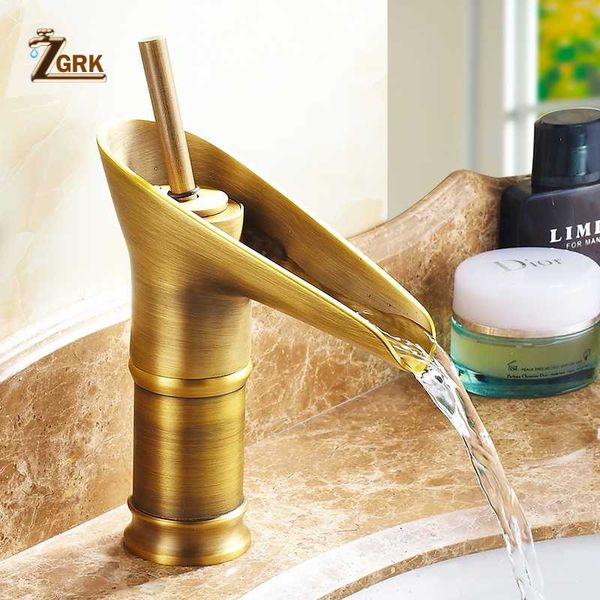 

classic basin faucet antique style waterfall bathroom faucet and cold bronze single hole oxhorn water tap