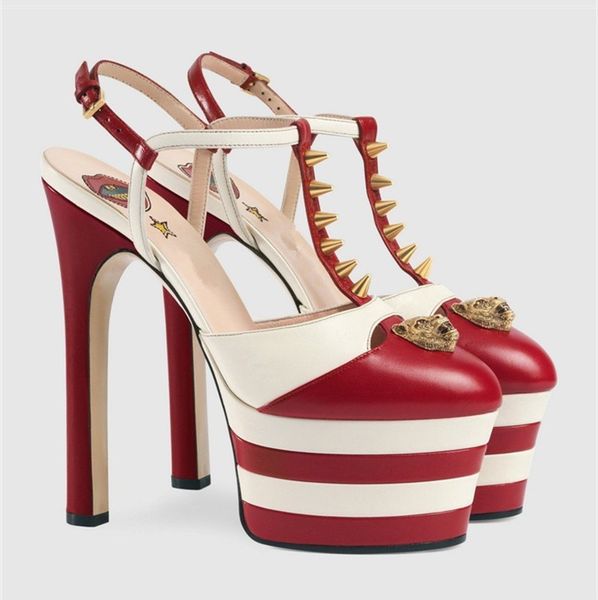 

Горячие Продажи-Металлические Шипованные Змея Кожаные Туфли На Платформе Женщин