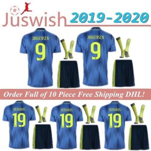 

2019/20 feyenoord soccer jersey sets + socks 2019 2020 larsson 32 v.persie 19 berghuis 10 vilhena 9 jorgensen jersey shirt, Black