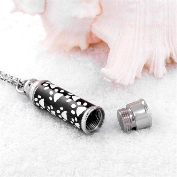

chains openable ashes keepsake memorial jewelry stainless steel cylinder urn necklace pet urns pendant, Silver