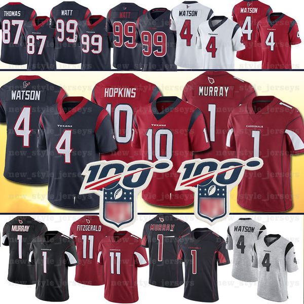 

Hou ton 4 de haun wat on texan jer ey 10 deandre hopkin 99 j j watt 1 kyler murray arizona 11 larry fitzgerald cardinal jer ey