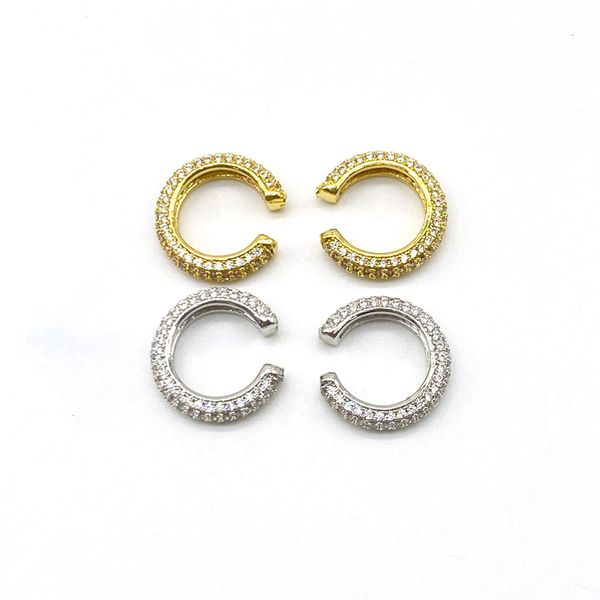 

5pairs/lot 2020 design gold filled cubic zirconia cuff earrings, Silver