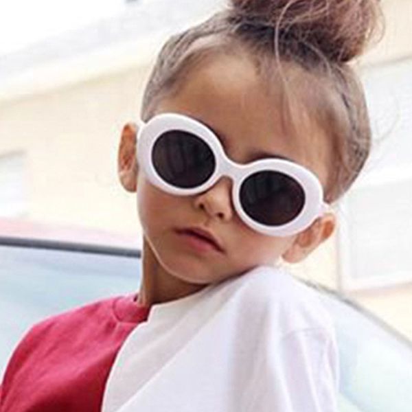 

new fashion oval children's sunglasses cute children's sunglasses uv400 retro fashion, Blue