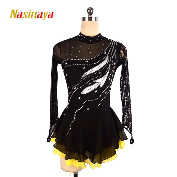 

nasinaya figure skating dress customized competition ice skating skirt for girl women kids patinaje gymnastics performance 102