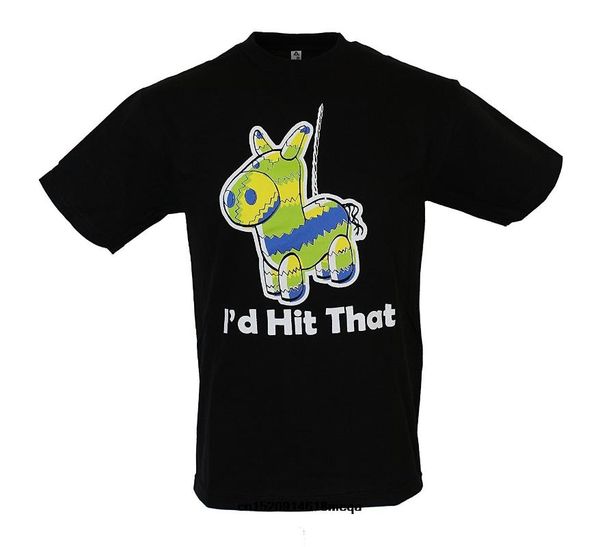 

i'd hit that pinata funny mexican spanish hispanic cinco de mayo men's t shirt, White;black