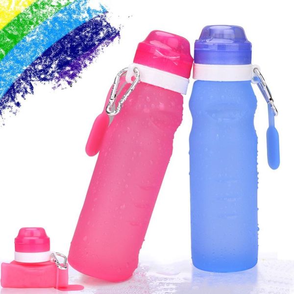 

складная складная бутылка bpa free water bottle силиконовая дорожная спортивная водная марка 400 мл питьевые бутылки drinkware