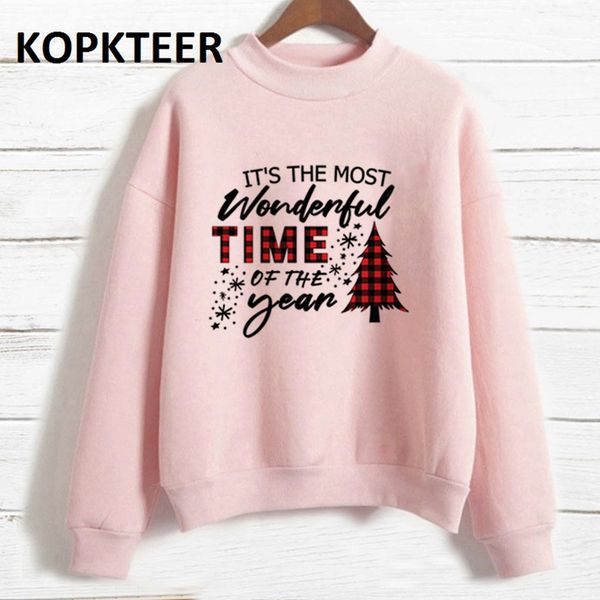 

camiseta mujer hoodied femme harajuku long sleeve it's the most wonderful time of the year hoodie streetwear women clothes, Black