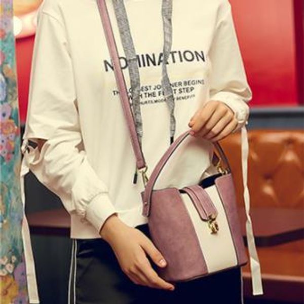 

2019 new style shoulder bag fashion contrast bucket bagaaa007