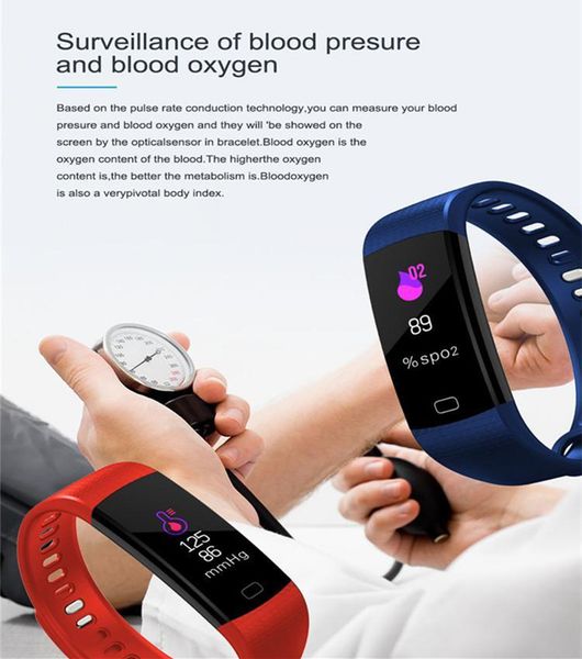 

y5 smart bracelet wristband fitness tracker screen heart rate sleep pedometer sport waterproof activity for samsung home use 115plus 116plus