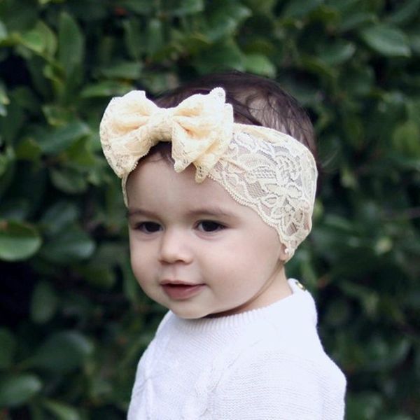 

baby hair bow headband kids girls fashion ornament birthday party children hair accessories double layer lace 2pcs/set, Slivery;white