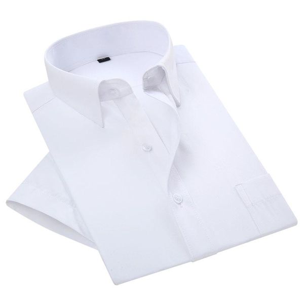 

2019 лето с коротким рукавом отложным воротником легкий уход non-iron regular fit плюс размер 21 цвет бизнес повседневная рубашка с коротким, White;black