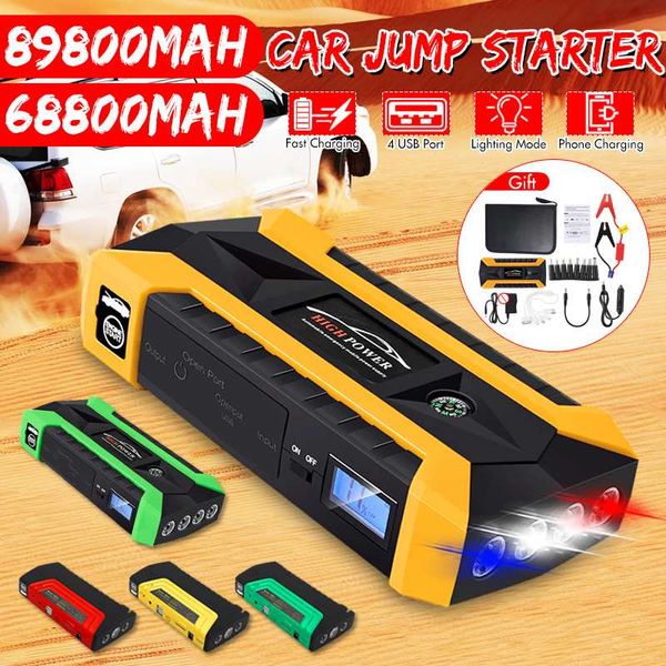 

68800/89800mah car jump starter usb led light portable powers bank automobile emergency battery charger starting device