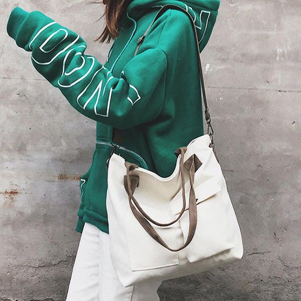 

solid soft casual shoulder bag women totel bag canvas shoulder bolsas feminina saco