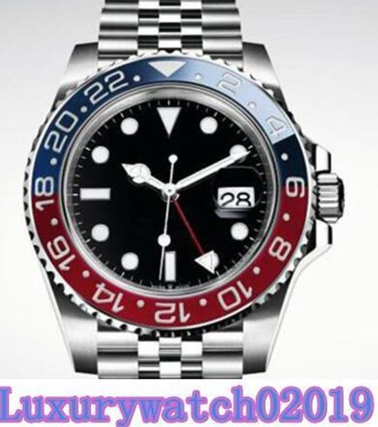 

2813 mechanical 40mm automatic men wristwatches rotatable blue and red bezel watch mens watches stainless steel jubilee bracelet watches, Slivery;brown