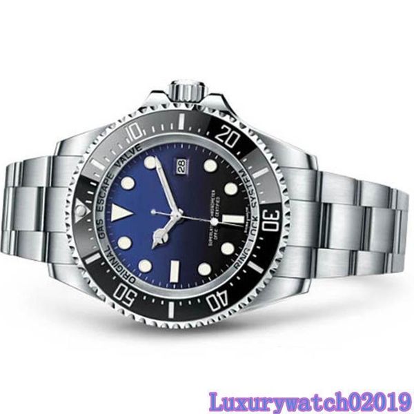 

mens watch deep ceramic bezel sea-dweller sapphire cystal stainless steel glide lock solid clasp automatic mechanical mens watches, Slivery;brown