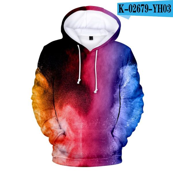 

aesthetics color smoke 3d hoodie men boy sweatshirts iridescent cloud street wear style hip hop hooded child pullovers, Black